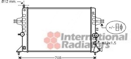 Радіатор охолодження OPEL ASTRA G (98-) 1.6i - (1300270, 73179909, 93179909) Van Wezel 37002440 (фото 1)