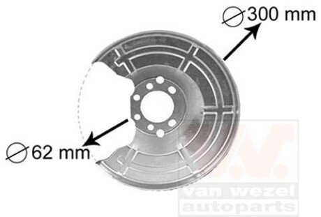 Захист гальмівного диска Opel Astra G,H / Meriva - Van Wezel 3745371