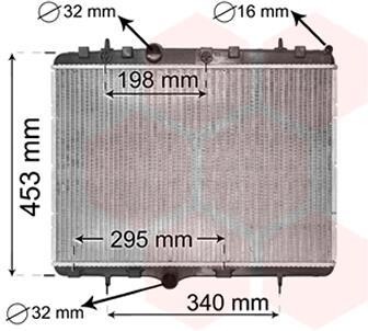 Радиатор, охлаждение двигателя - (1330W2, 1330J7, 133338) Van Wezel 40002255