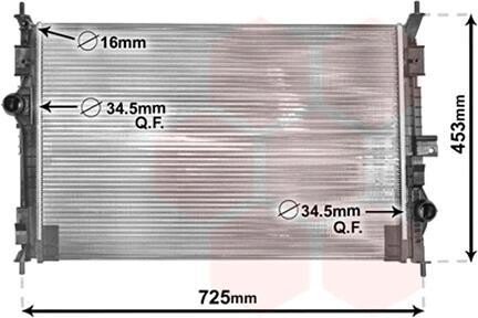 Радіатор охолодження CITROEN BERLINGO/C4/PEUGEOT 3008/OPEL VIVARO - (9673628780, 3638336, 3556160) Van Wezel 40002386