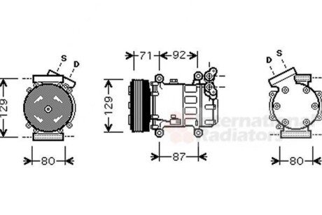 Компресор кондиціонера NISSAN QASHQAI/ RENAULT KANGOO 08 > 13 - Van Wezel 4300K401