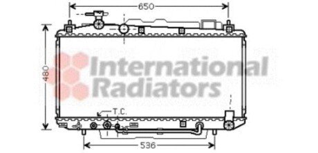 Радіатор FUNCR/RAV4 20i AT +-AC 00 - (1640028140, 1640028190, 1640028460) Van Wezel 53002301