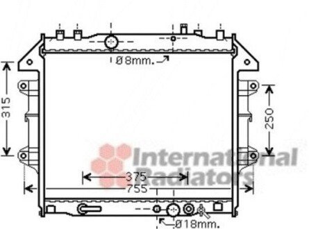 Радіатор охолодження TOYOTA HI-LUX VII (AN10, AN20) (05-) - (164000L130) Van Wezel 53002496