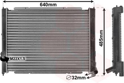 Радіатор охолодження двигуна VW TRANSP/SYNCR 81-90 - (025121253A, 068121253B, 068121253C) Van Wezel 58002034