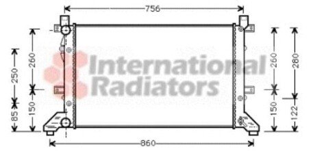 Радіатор охолодження двигуна VW LT 23/25Td/28Td MT 96- - (2D0121253, 2D0121253E, 2D0121253B) Van Wezel 58002155