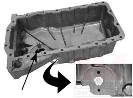 Піддон, масляний картера двигуна VAG Golf, Bora, A3 1.8+Sens. (Wan Wezel) - (038103603M) Van Wezel 5888073