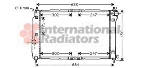 Радіатор охолодження CHEVROLET AVEO (T250, T255) (05-) 1.4 i 16V - (96536669, P96817344, 96536525) Van Wezel 81002067