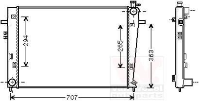 Радіатор охолодження TUCSON/SPORT.20CRDi MT 06- - (253102E501, 253102E521) Van Wezel 82002204