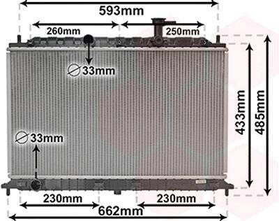 Радіатор охолодження KIA RIO II (JB) (05-) 1.4i / 1.6i механіка - (253101G100) Van Wezel 83002077