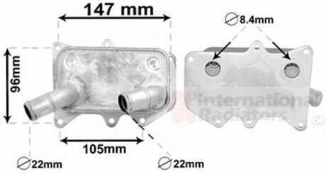 Радіатор масляний iX35/SantaF/Sorento 09- - (264102F000, 264102F020, 263162F001) Van Wezel 83003215