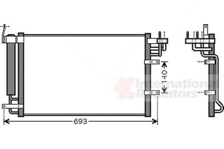 Конденсор кондиціонера CERATO ALL MT/AT 04- - (976062F000, 976062F001) Van Wezel 83005093 (фото 1)