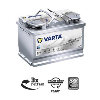 70Ач Start Stop plus AGM E39 (A7) (0) - VARTA 570901076