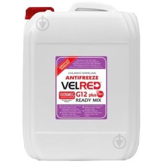 Антифриз VelRed G12 Plus Ready Mix -40°C красный, 9,6л - VELVANA VELREDG12PLUSRM96KG (фото 1)