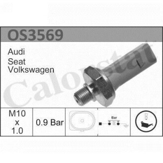 Датчик тиску оливи (0,75-1,05bar/1 конт./сірий) SUPERB/CADDY II 1.8-2.5D 95-08 - (038919081B, 038919081M, 06A919081) Vernet OS3569