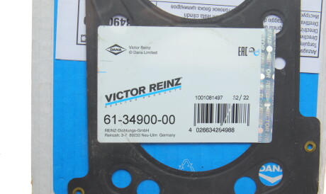 Фото 2 - Прокладка ГБК блока циліндрів VICTOR REINZ 61-34900-00 (613490000)