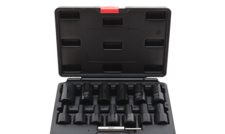 Набір головок для викручування скруглених болтів і гайок (з гвинтовою канавкою) (14шт) - VIGOR V2404N