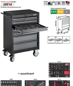 Візок з інструментами 7 секцій 320 од. (сірий) Series M - VIGOR V2712N