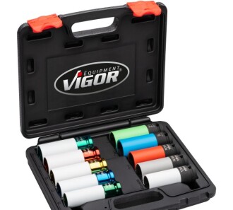 Набір ударних головок 1/2" 15-22 мм - VIGOR V6312/10