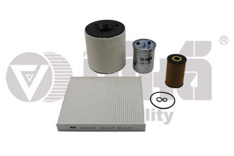 Комплект фильтров (4шт) Skoda Fabia (11-15)/VW Polo (10-12)/Seat Ibiza (09-11)/Audi A1 (11-14) 1.6,2.0 бенз/диз - Vika K11783601