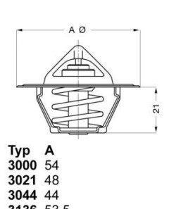 Термостат, охлаждающая жидкость - WAHLER 3021.92D50