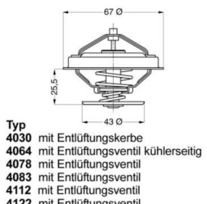 Термостат, охлаждающая жидкость - WAHLER 4078.79D