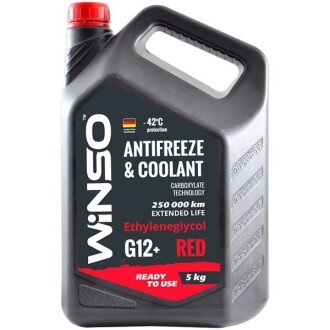 Антифриз Coolant Red G12 -42°C красный, 5л - WINSO 880910