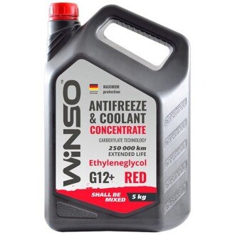 Антифриз-концентрат Coolant Concentrate Red G12 -80°C червоний, 5л - WINSO 880990