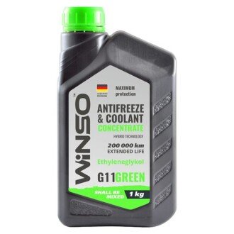 Антифриз-концентрат Coolant Concentrate Green G11 -80°C зелений, 1л - WINSO 881020 (фото 1)