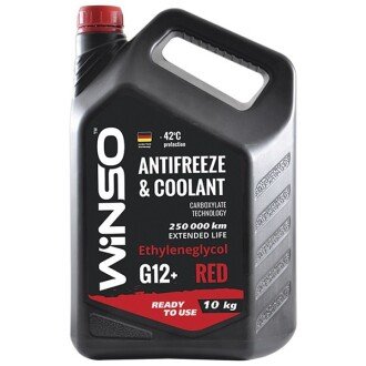 Антифриз Coolant Red G12 -42°C червоний, 10л - WINSO 881050 (фото 1)