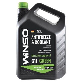 Антифриз Coolant G11 Green -40°C зелений, 10л - WINSO 881070 (фото 1)