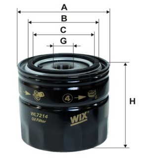 Фільтр оливний - (4892339AA, K4892339AA, 1651078J1000) WIX WL7214