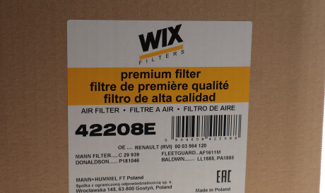Фото 2 - Воздушный фильтр WIX 42208E