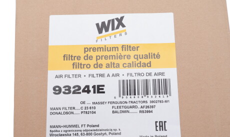 Фото 2 - Повітряний фільтр WIX 93241E