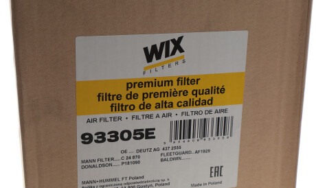 Фото 2 - Повітряний фільтр WIX 93305E