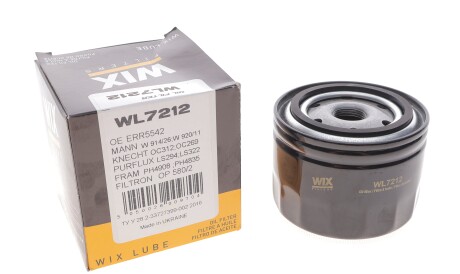 Фото 2 - Масляний фільтр WIX WL7212