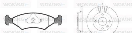 Комплект тормозов, дисковый тормозной механизм - WOKING 80193.01