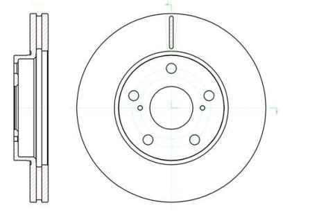 Гальмівний диск перед. Auris/Corolla (07-14) - (4351202180, 4351212690) WOKING D61043.10