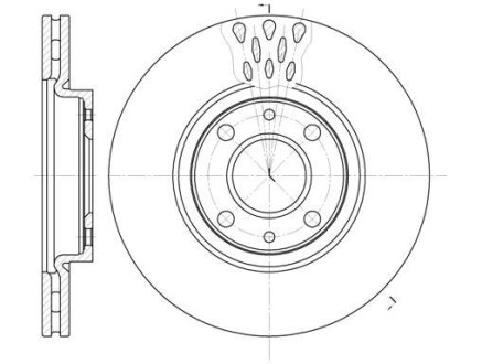 Гальмівний диск (передній) ALFA ROMEO MITO /CITROËN NEMO/FIAT 500/ DOBLO/PANDA/FIORINO /LANCIA YPSIL - WOKING D6443.10