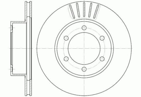 Гальмівний диск передн. 4 RUNNER III /LAND CRUISER 90 2.7-3.4 95-02 - (4351235210, 4351260120, 1815204577) WOKING D6562.10 (фото 1)