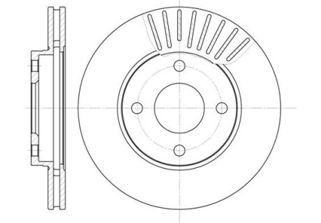 Диск тормозной передний (кратно 2) (Remsa) Ford Fiesta Fusion 02>08 / Focus I (D6575.10) - WOKING D657510