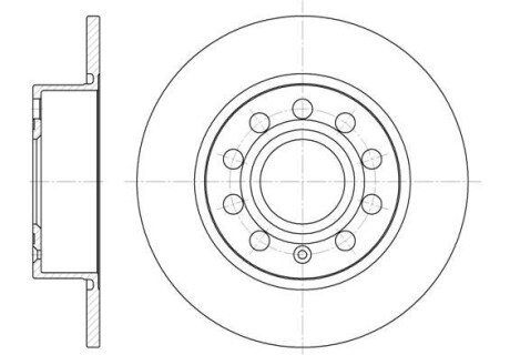 Гальмівний диск задн. A3/Altea/Beetle/Bora/Caddy (04-21) - WOKING D6649.00