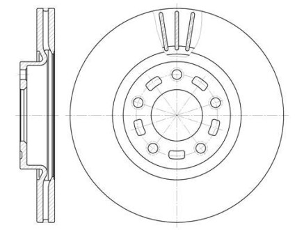 Диск тормозной передний (кратно 2) (Remsa) Mazda 3 I II 2,0i / Mazda 5 I II (D6672.10) - WOKING D667210