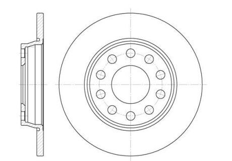 Гальмівний диск задн. Exeo/A4/A4 05-13 - (8E0615601Q, 8E0615601D) WOKING D6731.00