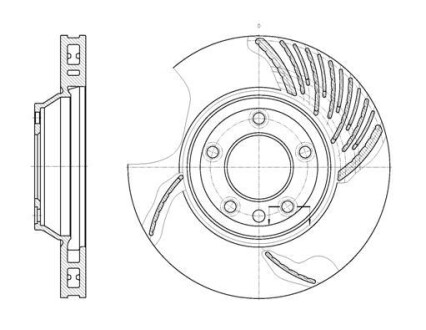 Диск тормозной передний левый (Remsa) Porsche Cayenne I II (D6769.10) - WOKING D676910