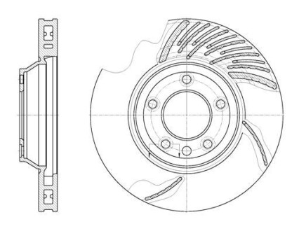 Диск тормозной передний правый (Remsa) Porsche Cayenne I II (D6769.11) - (7L6615302E, 7L6615302K, 7L8615302) WOKING D676911 (фото 1)