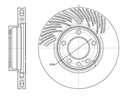 Диск тормозной передний левый (Remsa) Porsche Cayenne I / VW Touareg I II (D6773.10) - WOKING D677310