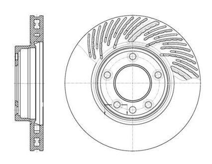 Диск тормозной передний правый (Remsa) Porsche Cayenne I / VW Touareg I II (D6773.11) - WOKING D677311