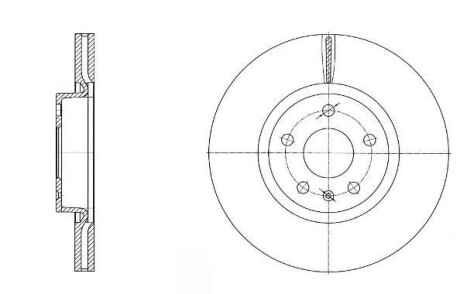 Гальмівний диск перед. Caddy III/IV/Golf/Jetta/Passat/Octavia 05- (312x25) - WOKING D6972.10