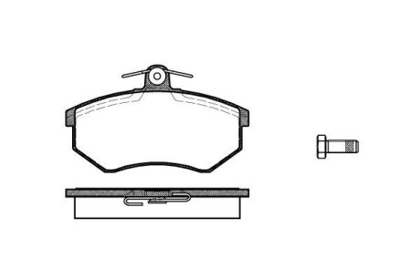 Гальмівні колодки пер. Audi 100/80/A4/Caddy/Cordoba (85-04) - (357615115A, 357615115B, 357698151) WOKING P0343.00 (фото 1)