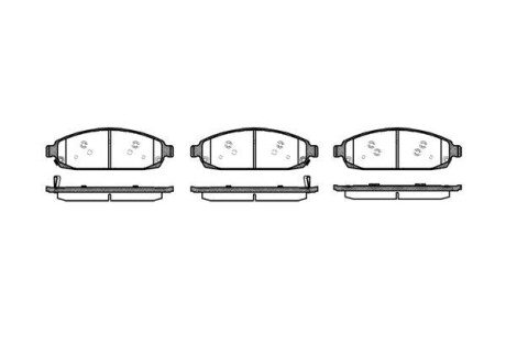 Колодки тормозные диск. перед. (Remsa) Jeep Grand Cherokee 05>10 (P10733.02) - (105080868AC, 5080868AC, 68028967AA) WOKING P1073302